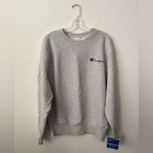 Champion Reverse Weave Warmup Sweatshirt Spellout Long Sleeve